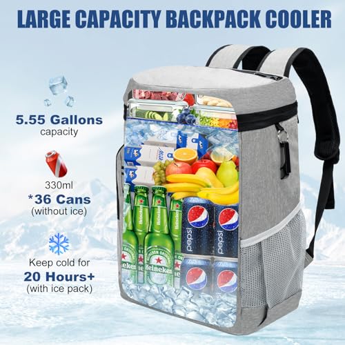 AMNOW Backpack Cooler Insulated Leak Proof for Men Women 36 Cans Soft Cooler Backpack Insulated Waterproof Large Capacity ...