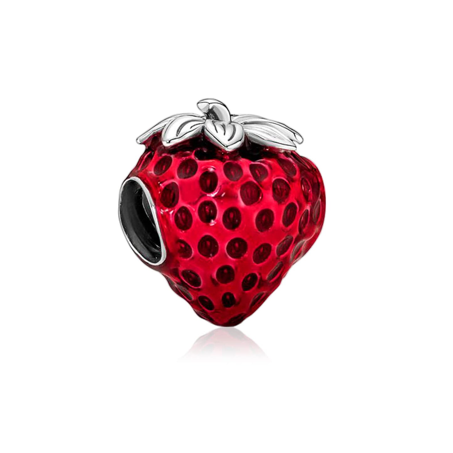 VALGACLS Strawberry Charm Strawberry Charms for Bracelets Necklace 925 Sterling Silver Charms for Women