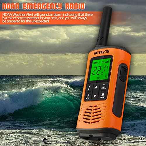 Retevis RT45P Waterproof Walkie Talkies IP67,Rechargeable Two Way Radio for Adults,22CH SOS NOAA,with 1000mAh Battery and USB-C Charger,Long Range 2 Way Radios for Skiing Fishing Boating 2 Pcs