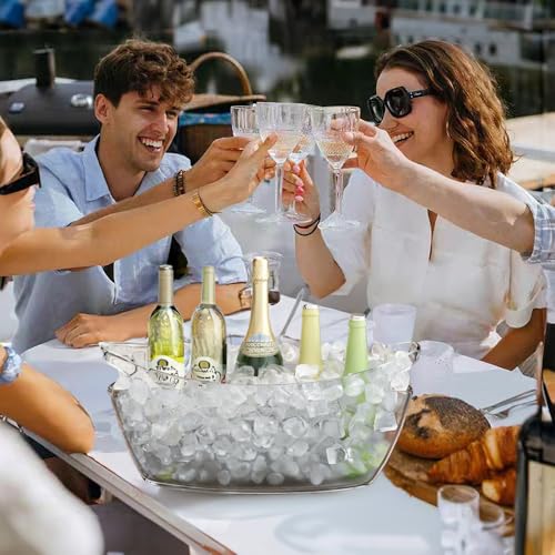 Ice Bucket, 2 PCS 5.5L Acrylic Ice Buckets, Large Beverage Tub for Parties, Mimosa Bar Supplies Beverage Tub and Scoops fo...