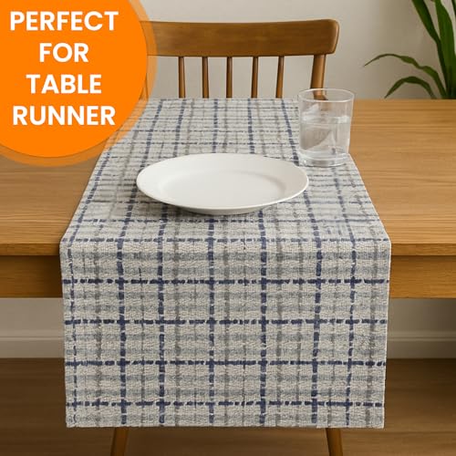 Majestic Giftware Premium Jacquard Cut Fabric (1348-40X120) | 40" Wide X 120" Length Silver Ripple Cloth for Table Runner,...
