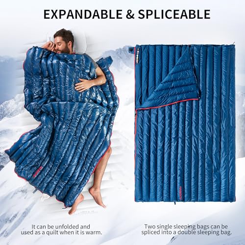 Naturehike Ultralight Backpacking RDS Down Sleeping Bag for Adults, 650 Fill Power Sleeping Bag for 42/52℉, 20oz Compact L...