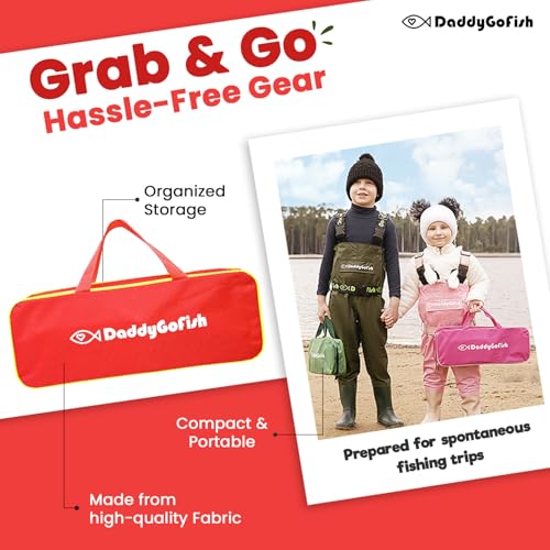 DaddyGoFish Kids Fishing Pole - Rod Reel Combo Tackle Box Starter Set - First Year Small Gear Kit for Boys Girls Toddler Y...