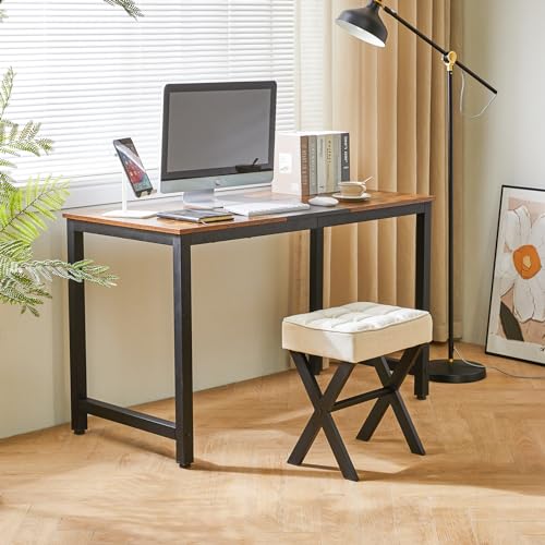 IBUYKE Square Makeup Stool with X-Leg Foot Rest, Linen Footrest, Ottoman Seat, Multi-Use as Small Side Table, for Bedroom, Living Room, Linen LG-70Y