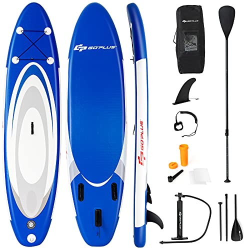 Goplus Inflatable Stand up Paddle Board, 10'/10.5'/11' SUP 6" Thick with Premium Accessories, Adjustable Aluminum Paddle, ...