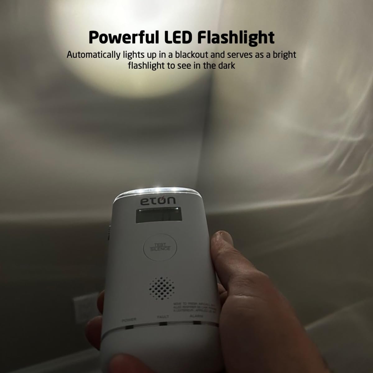 Eton 10-Year Carbon Monoxide Detector, Digital Display, LED Status Indicator, Emergency LED Flashlight, Plug-in with Battery Backup, Energizer Batteries