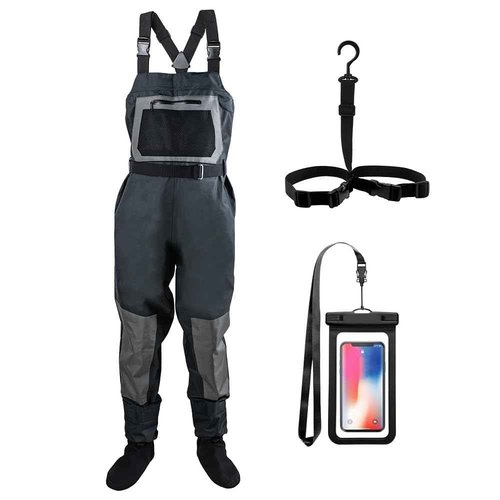 Goture Breathable Stockingfoot Fishing Chest Wader, 100% Waterproof Fishing Chest Wader for Men Women, Ultra Lightweight Comfort Stockingfoot Hunting Waders M