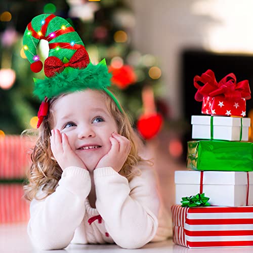 Fovths 2 Pack Christmas LED Headbands Xmas Headbands Light Up Costume Headwear Accessories Glowing Hair Hoop for Christmas
