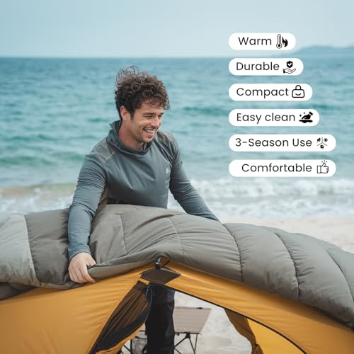 OneTigris Trailnap Sleeping Bag 3 Season Extra-Wide Warm for Camping Backpacking Travel Outdoor Activities