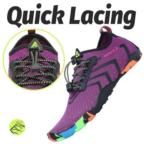 SAGUARO Water Shoes for Women - Barefoot Quick-Dry Aqua Sock, Lightweight, Breathable for Swimming, Beach and Outdoor Activities Size 5.5-10.5
