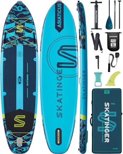 Skatinger 11'6×35" Super Wide Inflatable Paddle Board, Ultra Stable Stand Up Paddleboards for 450lb/3 People/Family/Big Si...