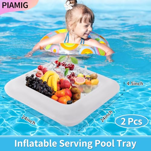 Inflatable Serving Bar, Salad Serving Sets Bar Buffet Food Drinks Inflatable Cooler Table Pool Ice Tray Easy to Blow Up fo...