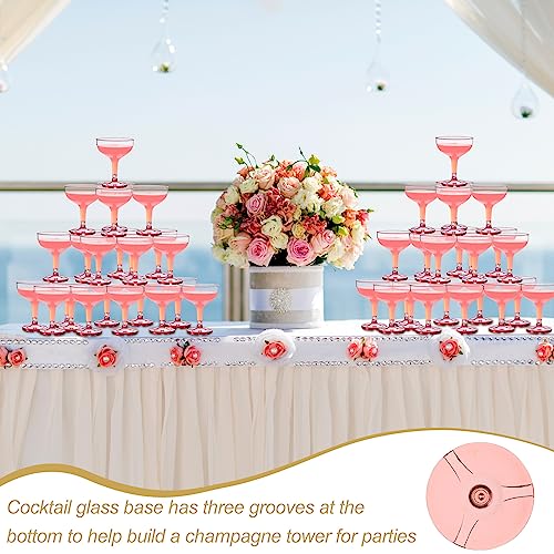 Zopeal 30 Pcs Champagne Coupe Glasses 5 oz Plastic Champagne Tower Disposable Martini Glasses Stackable Stemmed Margarita ...