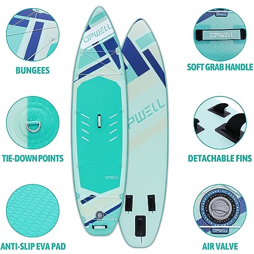 UPWELL 10'6"/11'/11'6" Inflatable Paddle Board, Stand Up Paddlboard for Youth & Adults, Stable Design, Premium SUP Accesso...