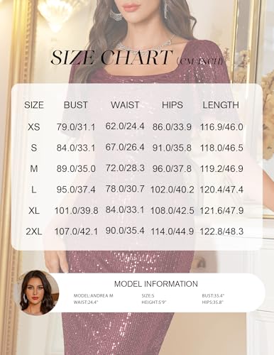 BeryLove Women Sequin Formal Cocktail Party Dresses Prom Bodycon Dress