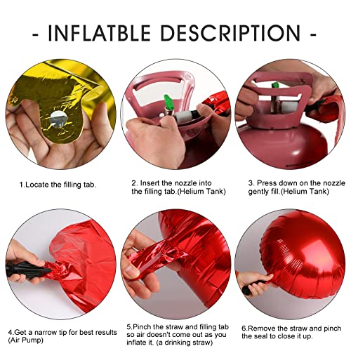 [52 PCS] 16" Foil Gold Letter Balloons 2 Sets of A-Z, Mylar Aluminum Hanging Alphabet for Graduation New Year eve Birthday...