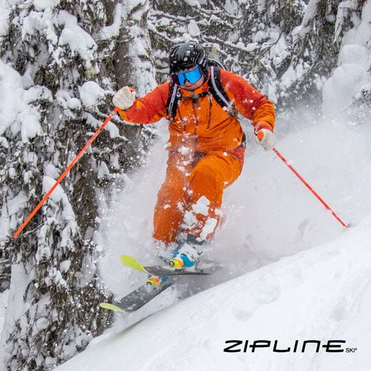 Zipline Blurr 16.0 Graphite Composite Downhill Ski Poles - Lightweight, Durable, Freeride All-Mountain, Ergonomic Grip, Id...