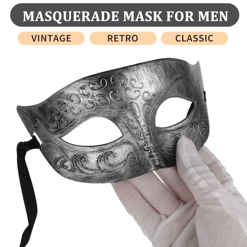 Gjinxi Masquerade Mask for Men Venetian Vintage Retro Carnival Cosplay Character Half Masks Party Halloween Mardi Gras