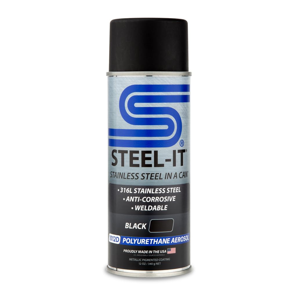 Steel-It 1012D Polyurethane, Industrial Paint Coatings, Weldable, Easy to Apply - Black (1 Pack)