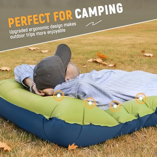 Myxslop Camping Sleeping Pad, Ultralight Camping Mat with Built-in Foot Pump, Comfortable Sleeping Mat for Backpacking, Ca...