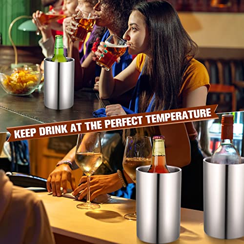 Potchen 6 Pack Wine Chiller Bucket Wine Bottles Cooler Bulk, Stainless Steel Double Wall Insulated Champagne Ice Bucket fo...