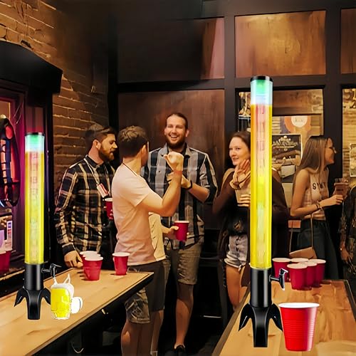 3L Mimosa Tower Dispenser, 100oz/3.17 Qt. Drink Tower Tabletop Beer Dispenser with Ice Tube for Bars Bars Parties Restaura...