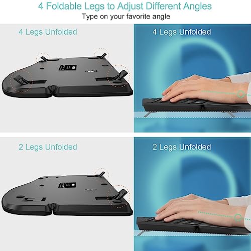 Arteck Split Ergonomic Keyboard with Cushioned Wrist and Palm Rest, 2.4G USB Wireless Comfortable Natural Ergonomic Split ...