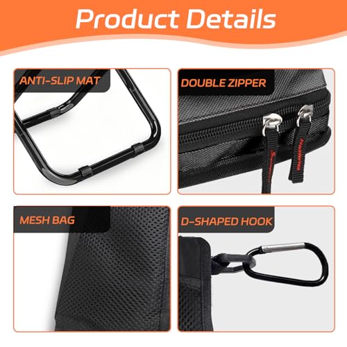 Mejora Portable Pocket Camping Chair,Ultralight Foldable Camp Stool with Compact Carry Bag, Heavy-Duty 220LBS Capacity for...