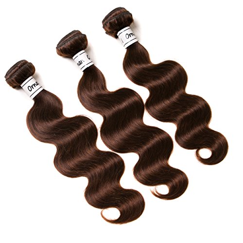 Body Wave Light Brown Bundles Human Hair Brazilian Body Wave Hair Extensions Sew In 9A Grade Virgin 100% Unprocessed Remy Human Hair Weave Extensions (Body 4#, 16 18 20inch)