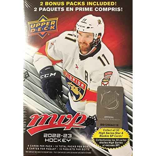 NHL Upper Deck 2022-23 MVP Hockey Trading Card BLASTER Box [15 Packs, Blaster-Exclusive Gold Script Parallels]