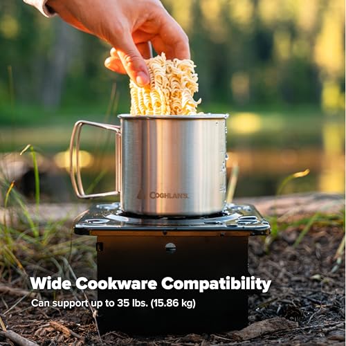 Coghlan’s Portable Folding Camp Stove – Compact, Lightweight Steel Cooking Stove for Camping, Backpacking, Hiking, or Emer...