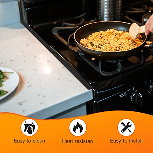 Stainless Steel Stove Gap Covers,Stove Gap Filler, Range Trim Kit, Stove Gap Guards, Heat Resistant and Easy to Clean, Eas...