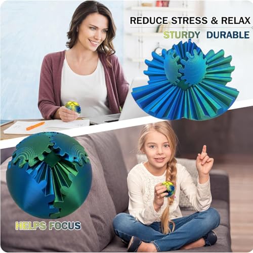 Gear Ball 3D Printed Spin Ball Cube Fidget Toys, Gear Sphere Fidget Toy, GearSphere Desk Toy Stress Fidget Balls, Fidgets ...