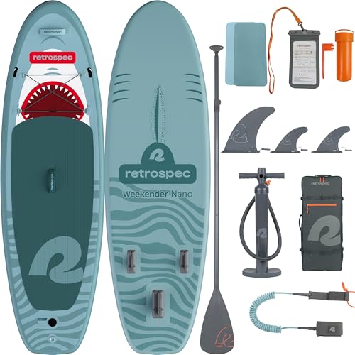 Retrospec Weekender-Nano 8'6" Kids Paddle Board Inflatable - Youth SUP with Adjustable Paddle, Pump & Backpack - Stable De...