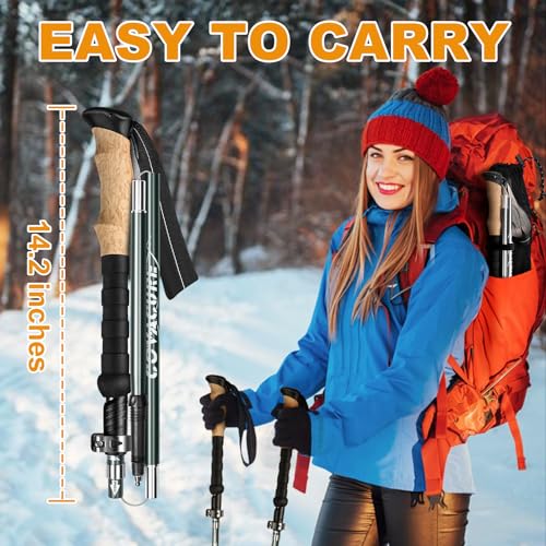 COVACURE Hiking Poles - Aluminum Alloy 7075 Trekking Poles Collapsible with Telescopic,Lightweight & Foldable Collapsible ...