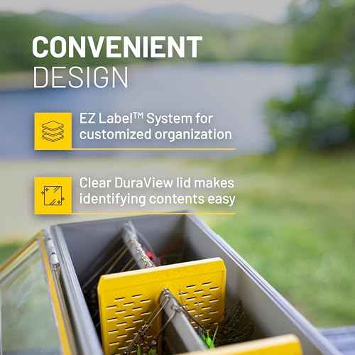 Plano EDGE Frog Bait Utility Box, Gray/Yellow, Holds Up to 50 Individual Frog Baits, Tackle Accessory Storage, Waterproof and Rust-Resistant Bait Storage Container
