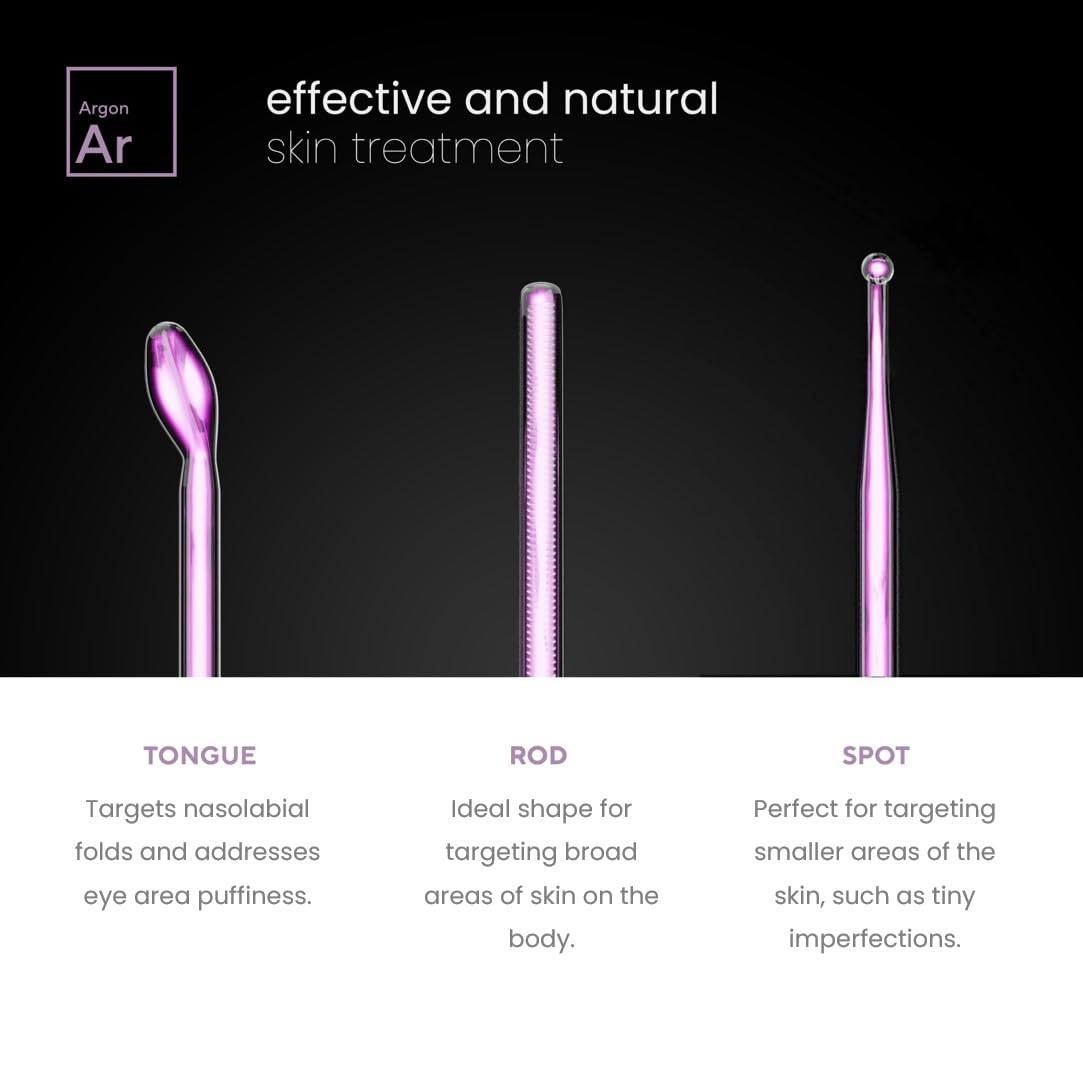 NuDerma Professional Skin Therapy Wand - Portable Skin Therapy Machine with 6 Neon & Argon Wands - Boost Your Skin - Clear Firm