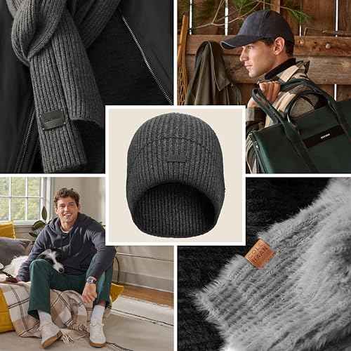 Cole Haan Men's Knit Beanie-No Cuff Design
