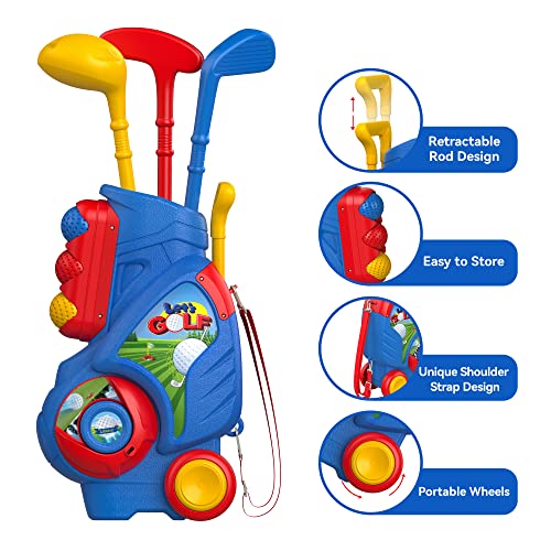 Liberry Toddler Golf Set, Upgraded Kids Golf Cart with Unique Shoulder Strap Design, Indoor Outdoor Sports Toys Gifts for ...