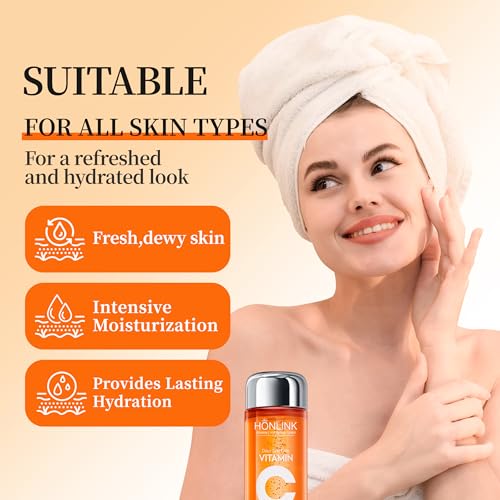 5X Vitamin C Toner HONLINK Facial Care Toners,Gift for Her, Hyaluronic Acid Hydrating Facial Treatment for Even Skin Tone,...