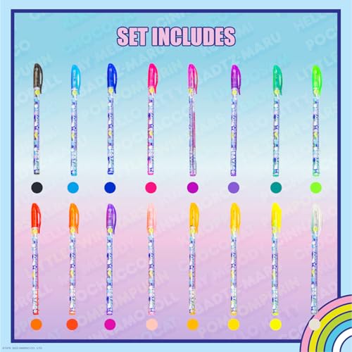 Townley Girl Hello Kitty and Friends 16 Piece Glitter Pen Body Art Set, Glittery and Bright Colors, Ages 3