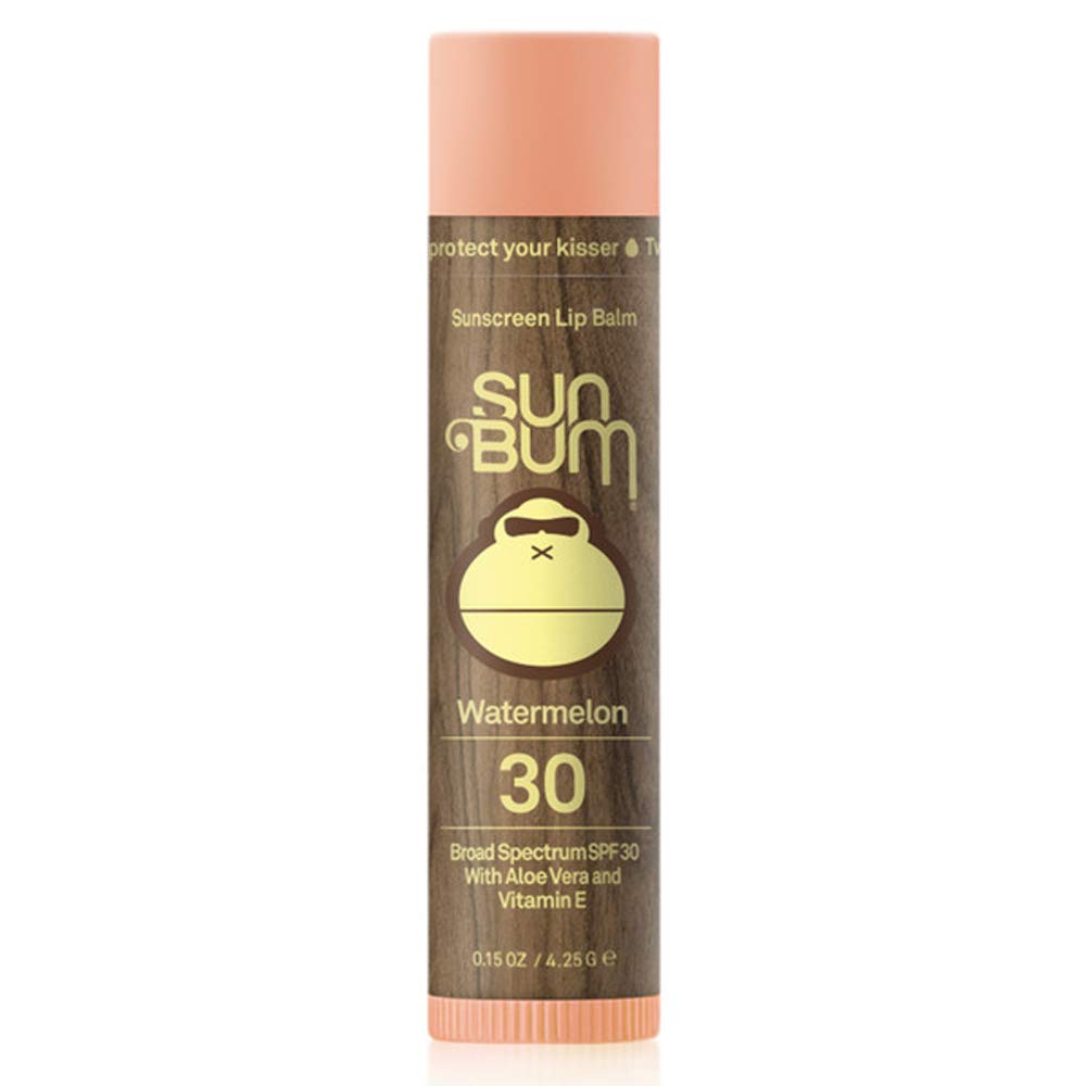Sun Bum SPF 30 Sunscreen Watermelon Lip Balm - Moisturizing Aloe Vera and Vitamin E - Vegan and Cruelty Free - Broad Spectrum UV