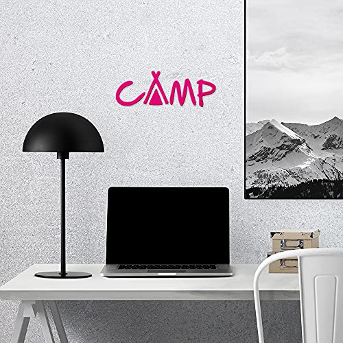 Camp with Tent (Pink) (Set of 2) Premium Waterproof Vinyl Decal Stickers for Laptop Phone Accessory Helmet Car Window Mug ...
