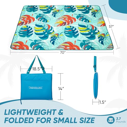 Old Bahama Bay Beach Blanket Sandproof Waterproof Compact Sand Free Beach Mat Foldable Picnic Blankets Washable Outdoor Bl...