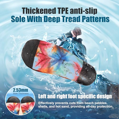 RANDY SUN Barefoot Quick-Dry Sand Beach Socks, Breathable Seamless Yoga Sock With TPE Sole