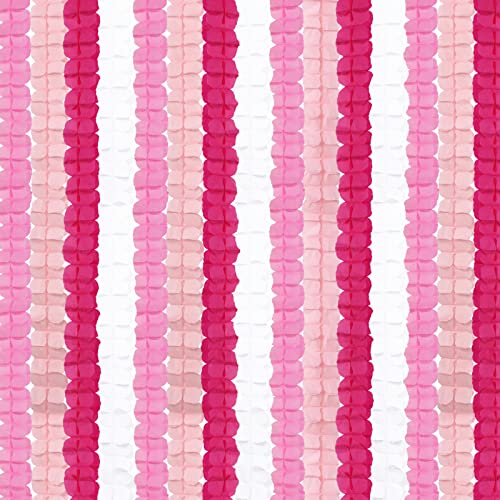 Rose-Red Pink-White Party-Decorations Streamers Garland - 157Ft Four-Leaf Clover Hanging Banner,Wedding Girl Birthday Baby...