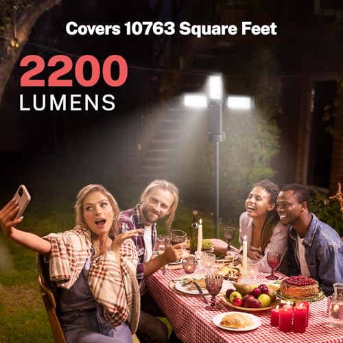 OGERY Rechargeable 10000mAh Camping Light with Stand 6.5 ft Max Height, Cordless Work Light with 3 LED Lamp Heads, 2200 Lu...