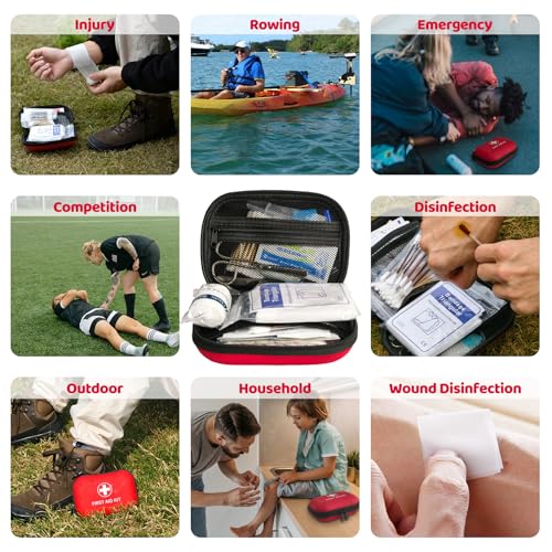 Prelady 138 Pcs Mini First Aid Kit Travel Size, TSA Approved Small First Aid Kit for Car, Hiking & Home, Compact Travel Me...