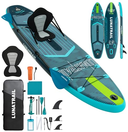 【11'×34"】 Extra Long/Extra Wide Premium Inflatable Stand Up Paddle Board (SUP) – Portable & Lightweight for Yoga, Surfing,...