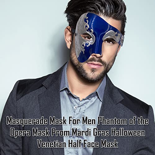 Masquerade Mask For Men Phantom Of The Opera Mask Prom Mardi Gras Haloween Venetian Half Face Mask